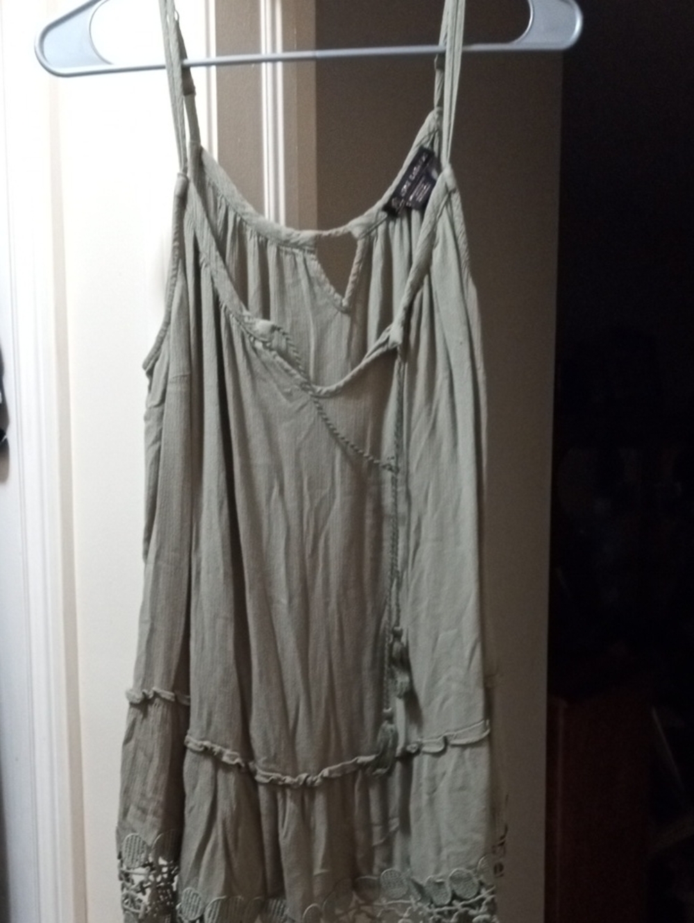Light Olive Green Women's Spaghetti Strap Tunic Top